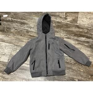 Reebok Boys Gray/Black Lined Jacket Full Zip Hooded Size 5/6